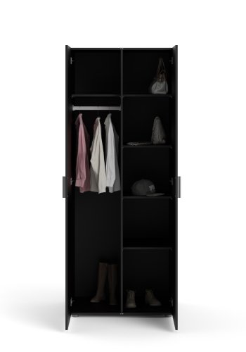 TVILUM Pepe Kleiderschrank 2 Türen - ParcelMatt Black Matt Black