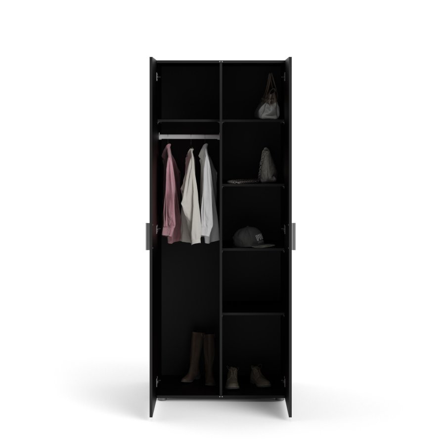 TVILUM Pepe Kleiderschrank 2 Türen - ParcelMatt Black Matt Black