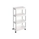 SONGMICS F�rvaringsvagn med 4 v�ningar, Rullvagn med hjul, Platsbesparande K�ksvagn f�r Kontor och Badrum, 40 x 22 x 86 cm, Vit KSC10WT