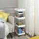 SONGMICS F�rvaringsvagn med 4 v�ningar, Rullvagn med hjul, Platsbesparande K�ksvagn f�r Kontor och Badrum, 40 x 22 x 86 cm, Vit KSC10WT