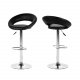 ACT NORDIC Plump barstol - sort kunstlder/krom, med gaspatron