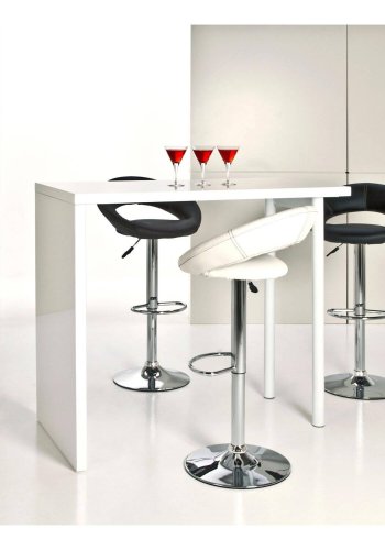 ACT NORDIC Plump barstol - sort kunstlder/krom, med gaspatron