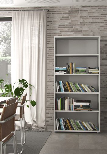 TVILUM Prima Bücherregal mit 4 Regalen – ParcelWhite (H: 186 cm x 89,2 cm x 40,1 cm)