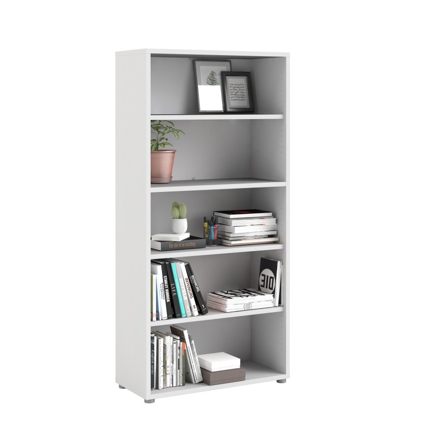 TVILUM Prima Bücherregal mit 4 Regalen – ParcelWhite (H: 186 cm x 89,2 cm x 40,1 cm)