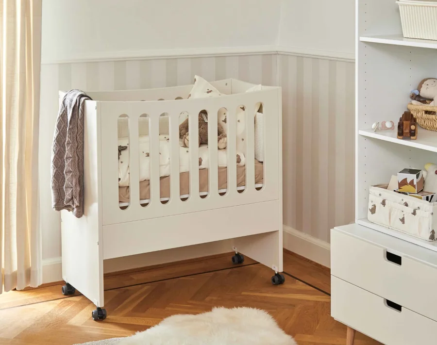 Manis-H�Side-by-side vugge�-�Madras m�l 40*85 cm Udvendige m�l: 90*89*44 cm