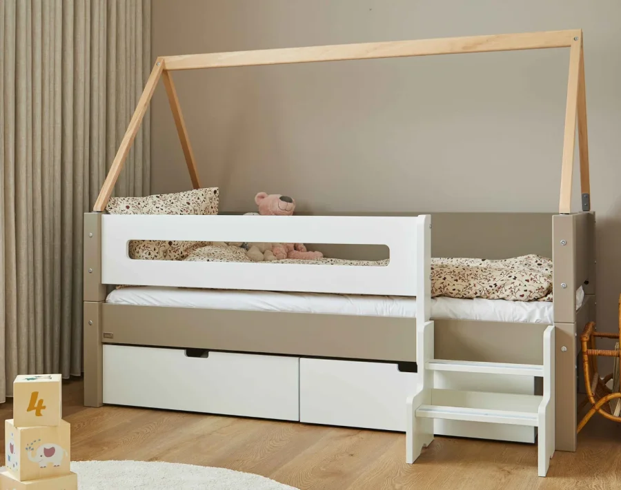 Manis-H Mimer Enkels�ng med designs�nggrind och l�dor - 160 cm - 90x160