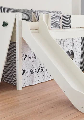 Manis-H Loke halvh�g s�ng med klassisk s�nggrind och utdragsskena - 160 cm - 90x160