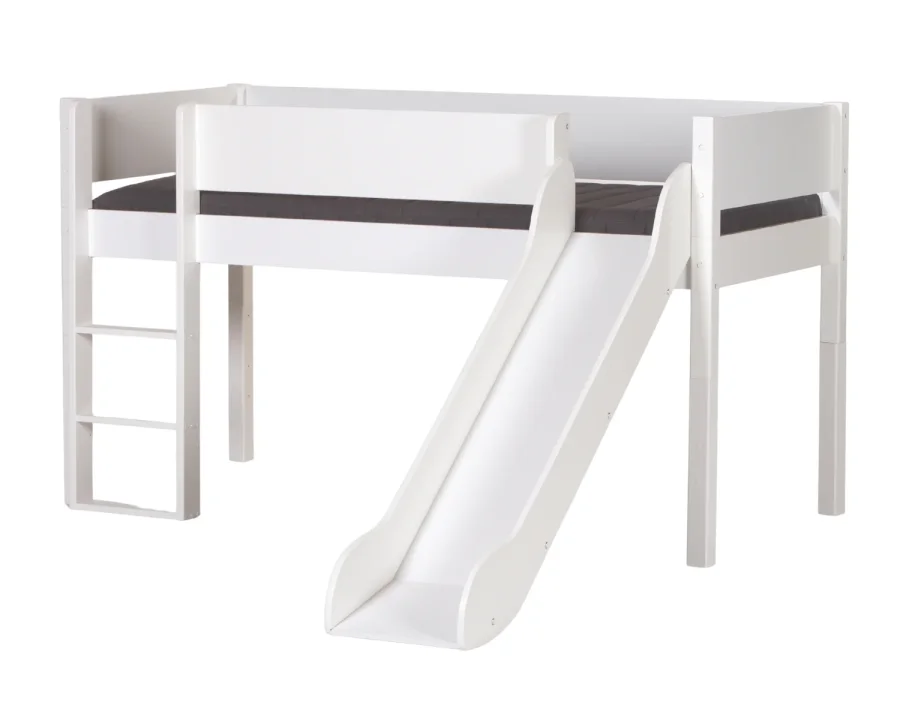 Manis-H Loke halvh�g s�ng med klassisk s�nggrind och utdragsskena - 160 cm - 90x160