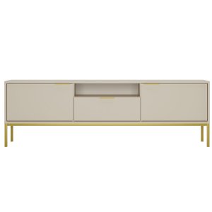 KOCOT austin tv-bnk - beige mdf och metall, gulddetaljer