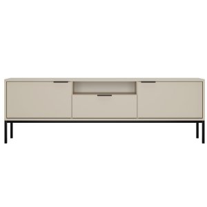 KOCOT Austin TV-bord 175, m. 2 lger, 1 hylde, 1 skuffe - kashmir laminat og sort stl (175x33)