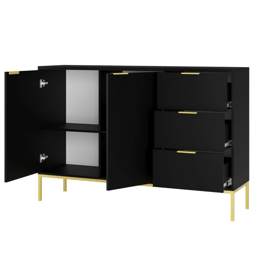 KOCOT Austin Kommode in Schwarz und Gold