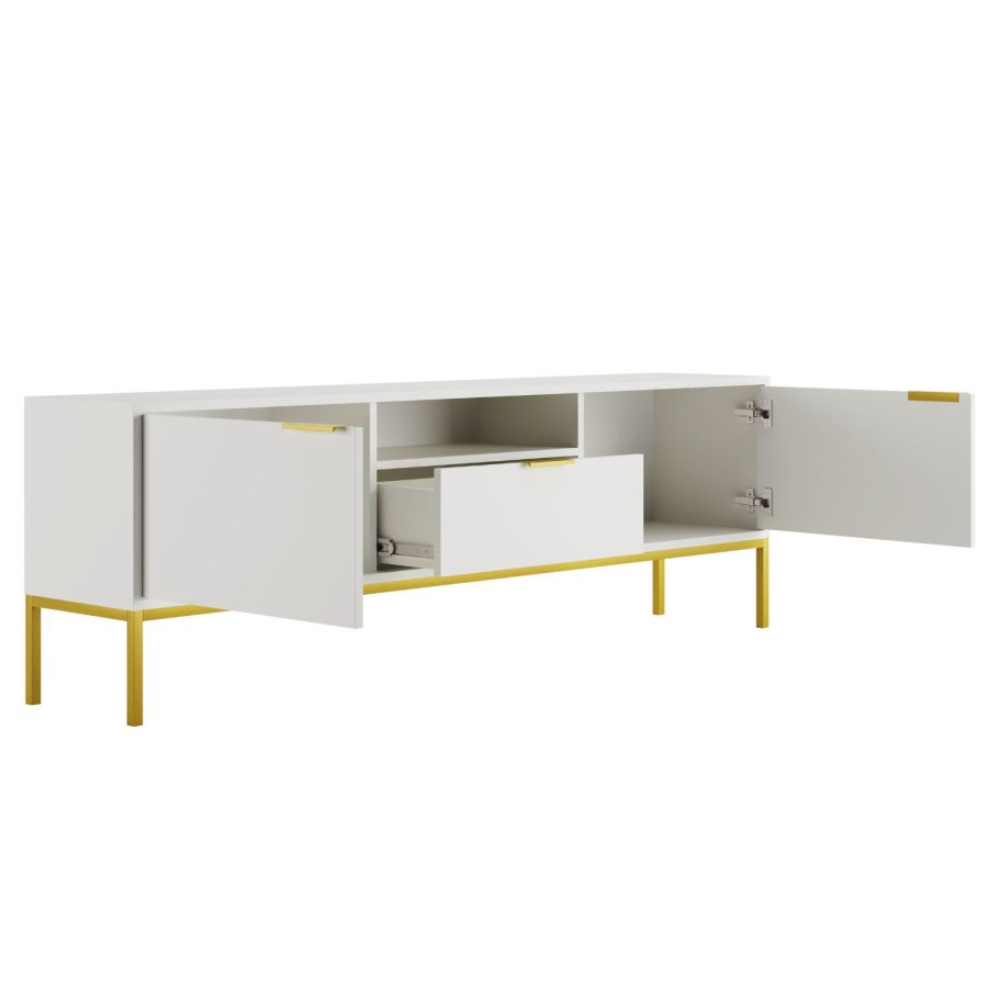 KOCOT Austin TV-Schrank 175 Wei & Gold