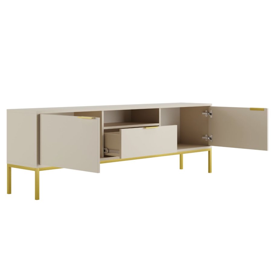 
KOCOT Austin tv-skap - beige og gull, mdf og metall
