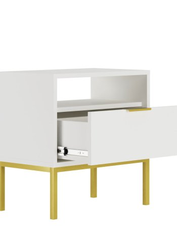 KOCOT Austin Nachttisch Wei & Gold