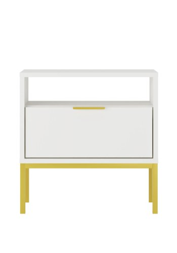 KOCOT Austin Nachttisch Wei & Gold