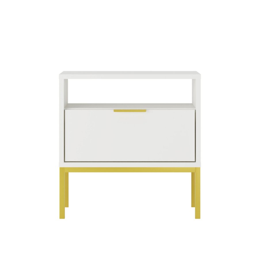 KOCOT Austin Nachttisch Wei & Gold