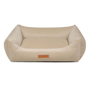 ANIMOOD Alex hundeseng, rektangulr - beige fljl stof (66x79)