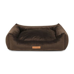 ANIMOOD Alex hundeseng, rektangulr - brun fljl stof (69x57)
