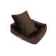 ANIMOOD Alex Hundebett, rechteckig - brauner Samtstoff (69x57)