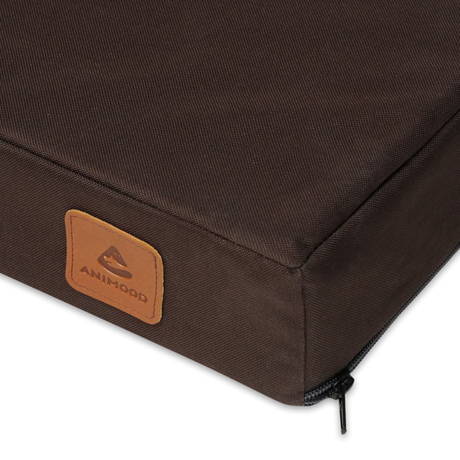 ANIMOOD Melman orthopädisches Hundebett, rechteckig - braunes Wigofil (122x76)