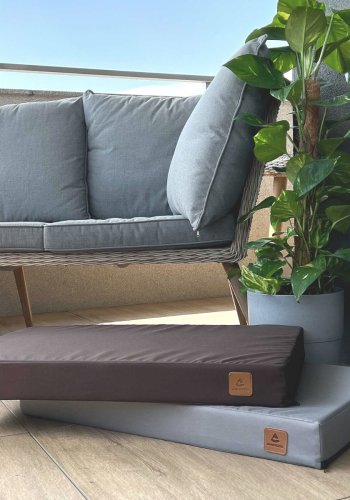 ANIMOOD Melman orthopädisches Hundebett, rechteckig - braunes Wigofil (108x70)