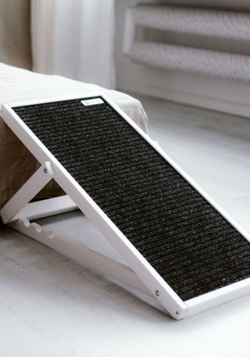 ANIMOD Skipperrampe for hunder, justerbar i 4 hyder - hvit furu