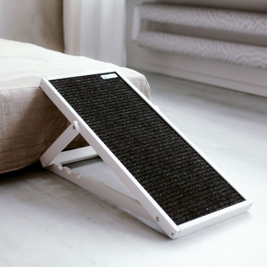 ANIMOD Skipperrampe for hunder, justerbar i 4 hyder - hvit furu