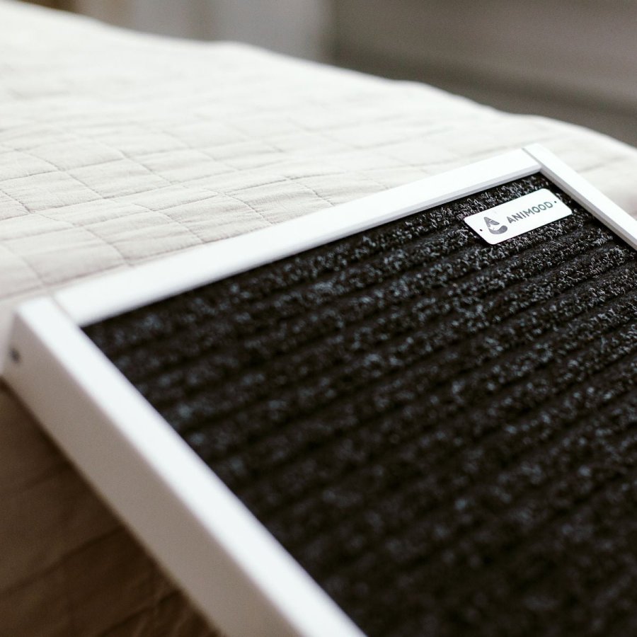 ANIMOD Skipperrampe for hunder, justerbar i 4 hyder - hvit furu