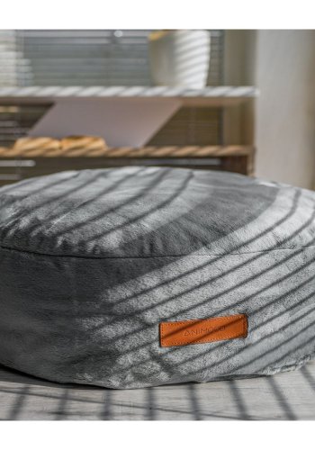 ANIMOOD Molly-puff for kjledyr, rund - mrkegr flyelsstoff (67)