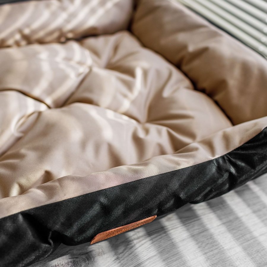 ANIMOOD Milo vattert hundeseng, rektangulr - beige og wigofilt stoff (76x60)