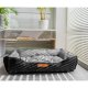ANIMOOD Milo gestepptes Hundebett, rechteckig – grau und Wigofil-Stoff (76 x 60)