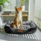ANIMOOD Milo gestepptes Hundebett, rechteckig – grau und Wigofil-Stoff (76 x 60)