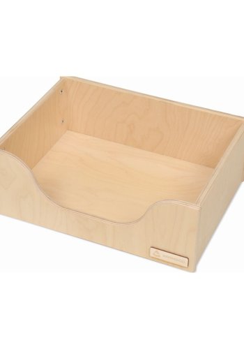 ANIMOOD Marti hundeseng, m. lys gr pute - naturlig kryssfiner (66x50)