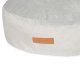 ANIMOOD Molly Pouf für Haustiere, rund – hellgrauer Samtstoff (67)