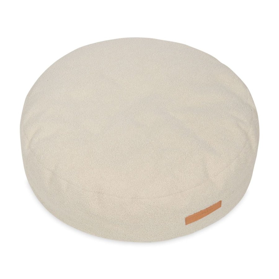 ANIMOOD Coco Pouf für Haustiere, rund – hellbeiger recycelter Bouclé-Stoff (67)