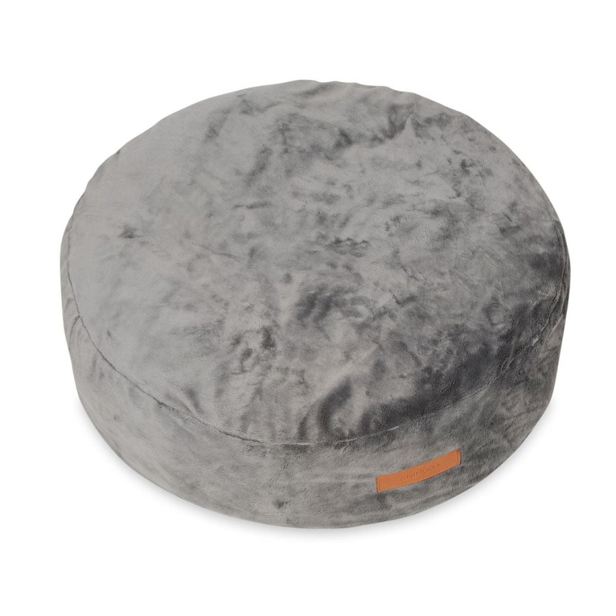 ANIMOOD Molly-puff for kjledyr, rund - mrkegr flyelsstoff (67)