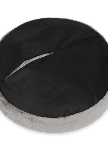 ANIMOOD Molly-puff for kjledyr, rund - mrkegr flyelsstoff (67)