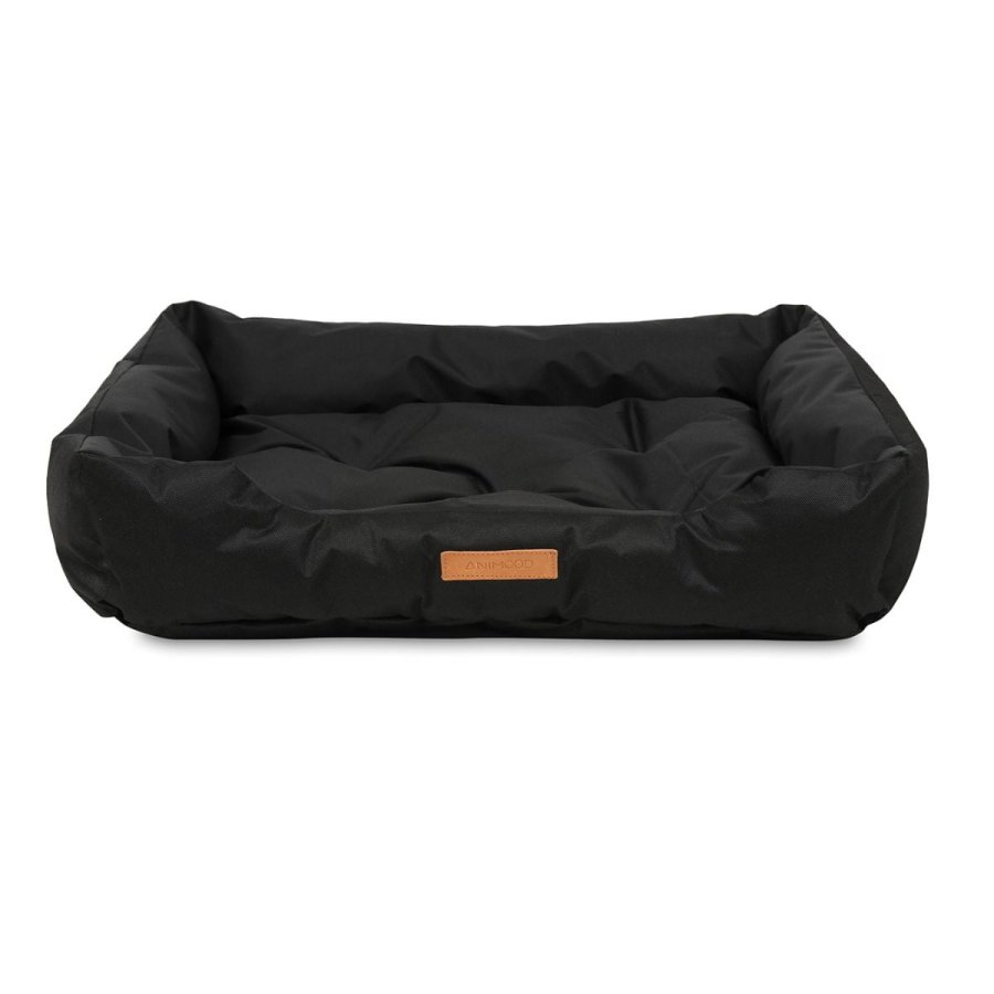 ANIMOOD Milo vattert hundeseng, rektangulr - svart wigofilt stoff (76x60)