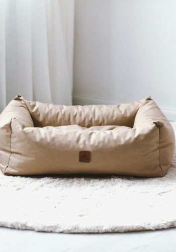 ANIMOOD Maurice Hundebett, rechteckig - Cappuccinobraun und Wigofil (100x82)