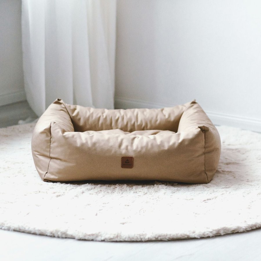 ANIMOOD Maurice Hundebett, rechteckig - Cappuccinobraun und Wigofil (100x82)