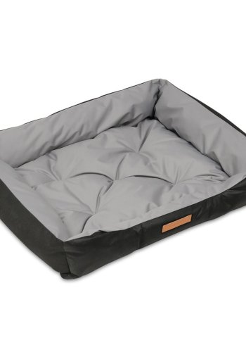 ANIMOOD Milo gestepptes Hundebett, rechteckig – grau und Wigofil-Stoff (76 x 60)