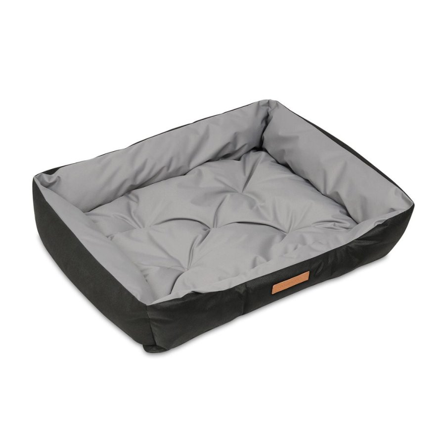 ANIMOOD Milo gestepptes Hundebett, rechteckig – grau und Wigofil-Stoff (76 x 60)