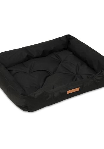 ANIMOOD Milo vattert hundeseng, rektangulr - svart wigofilt stoff (76x60)