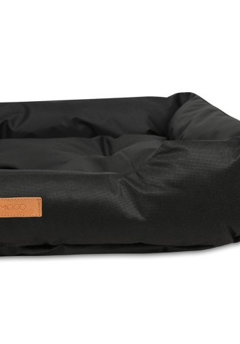 ANIMOOD Milo vattert hundeseng, rektangulr - svart wigofilt stoff (76x60)