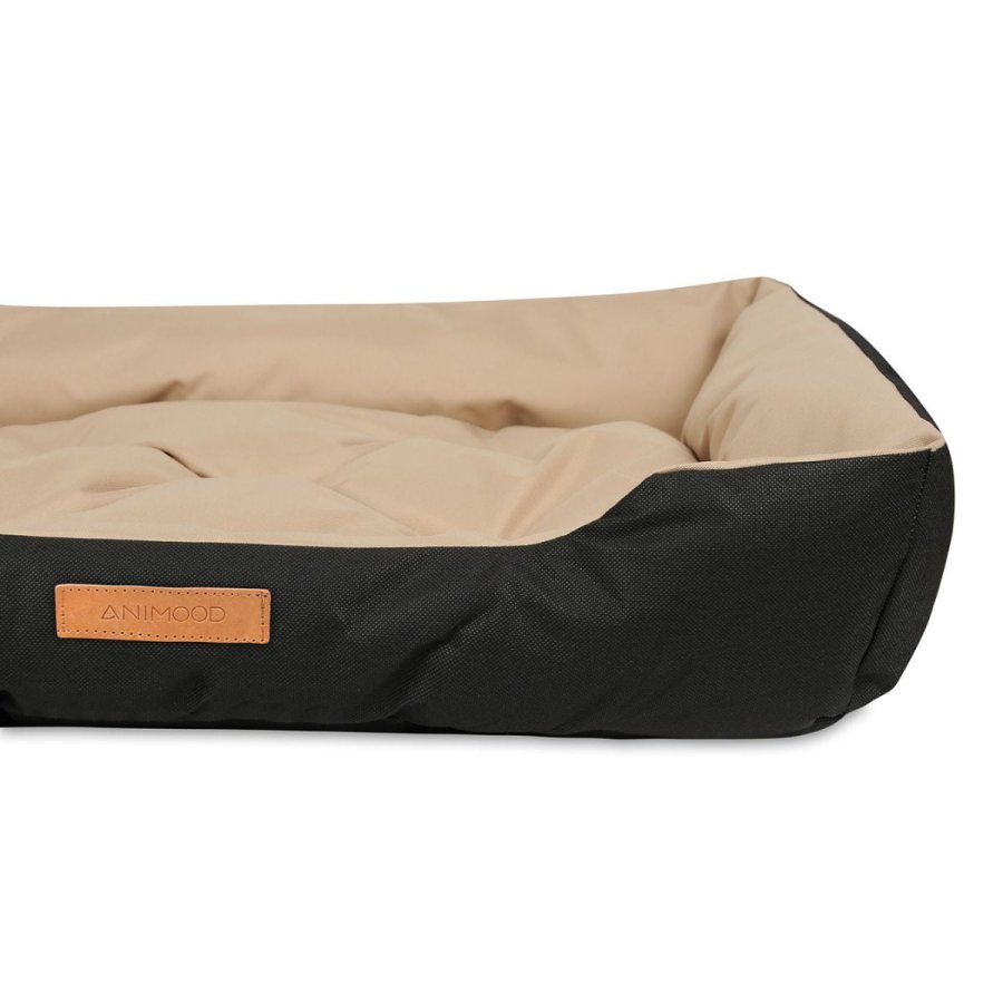 ANIMOOD Milo vattert hundeseng, rektangulr - beige og wigofilt stoff (76x60)