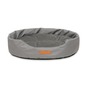 ANIMOOD Mia hundeseng, oval - gr fljl stof (72x61)