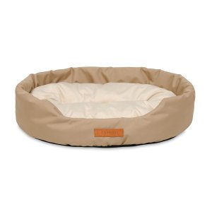 ANIMOOD Mia hundeseng, oval - beige fljl stof (62x51)