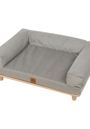 ANIMOD Sonya sofa for kjledyr, rektangulr - gr flyel og furu (67x53)