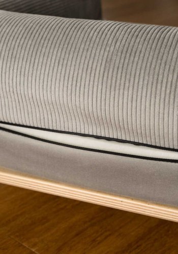 ANIMOD Sonya sofa for kjledyr, rektangulr - gr flyel og furu (67x53)