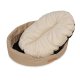 ANIMOOD Mia hundeseng, oval - beige flyelsstoff (72x61)